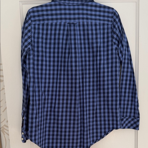 Vineyard Vines Navy Checkered Button-Down Shirt with Cashmere - Picture 3 of 5